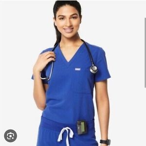 FIGS Denim Catarina Scrub Top